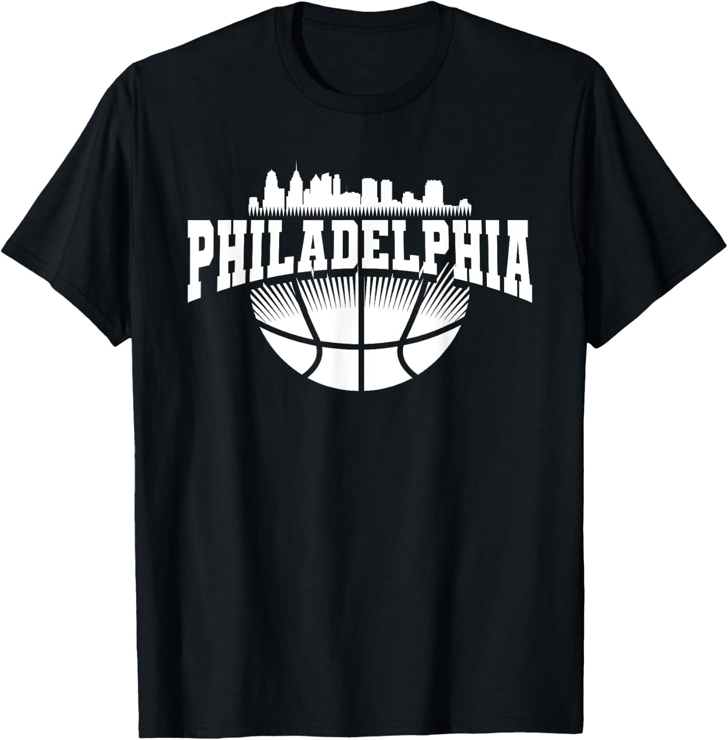 Retro Philadelphia Skyline Souvenir Themed Sports Fan Icon T-Shirt - T-Shirt | Black
