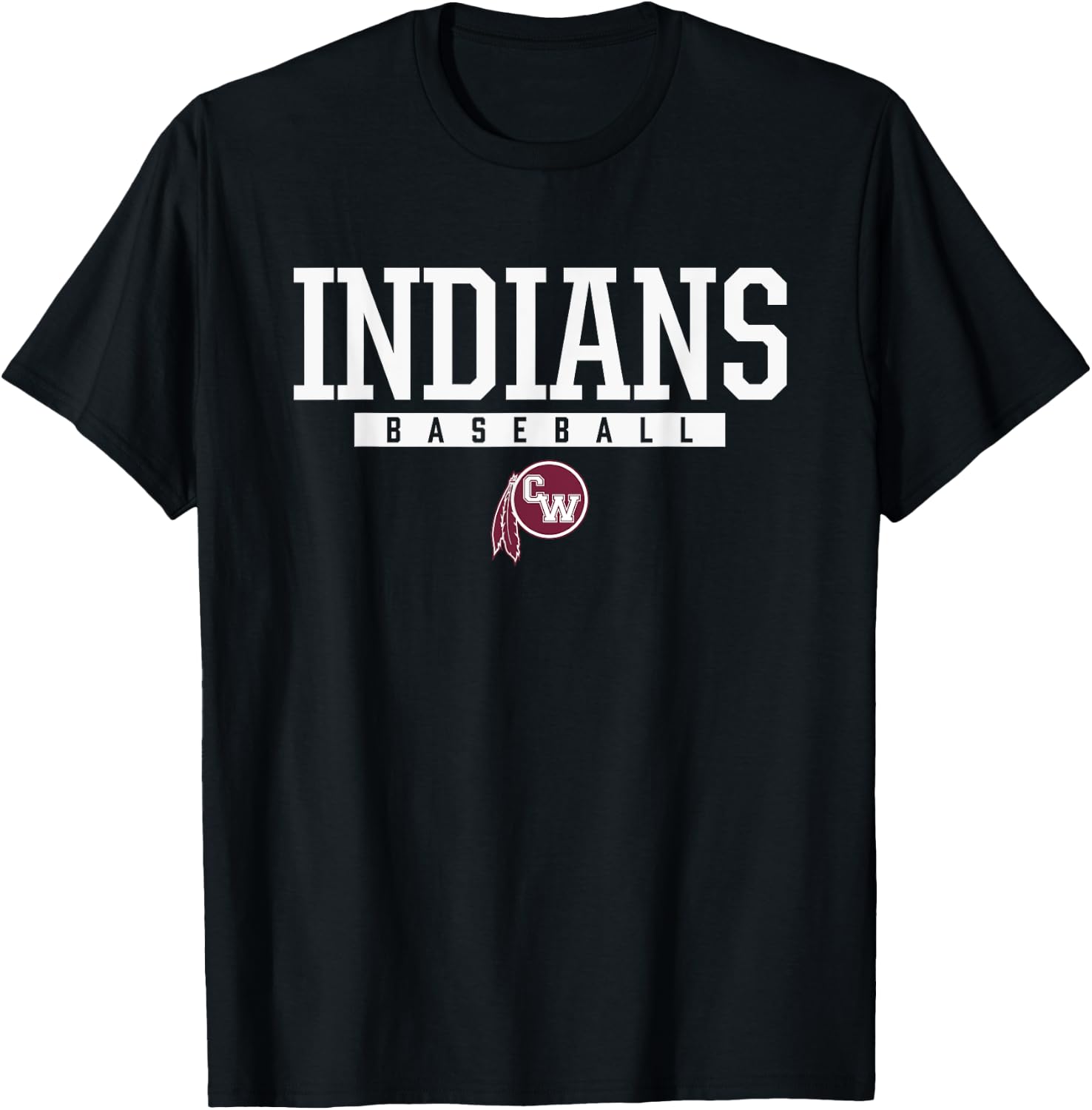 Canal Winchester Indians Logo Baseball HS T-Shirt - T-Shirt | Black