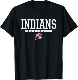 Canal Winchester Indians Logo Baseball HS T-Shirt - T-Shirt | Black