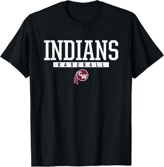 Canal Winchester Indians Logo Baseball HS T-Shirt - T-Shirt | Black
