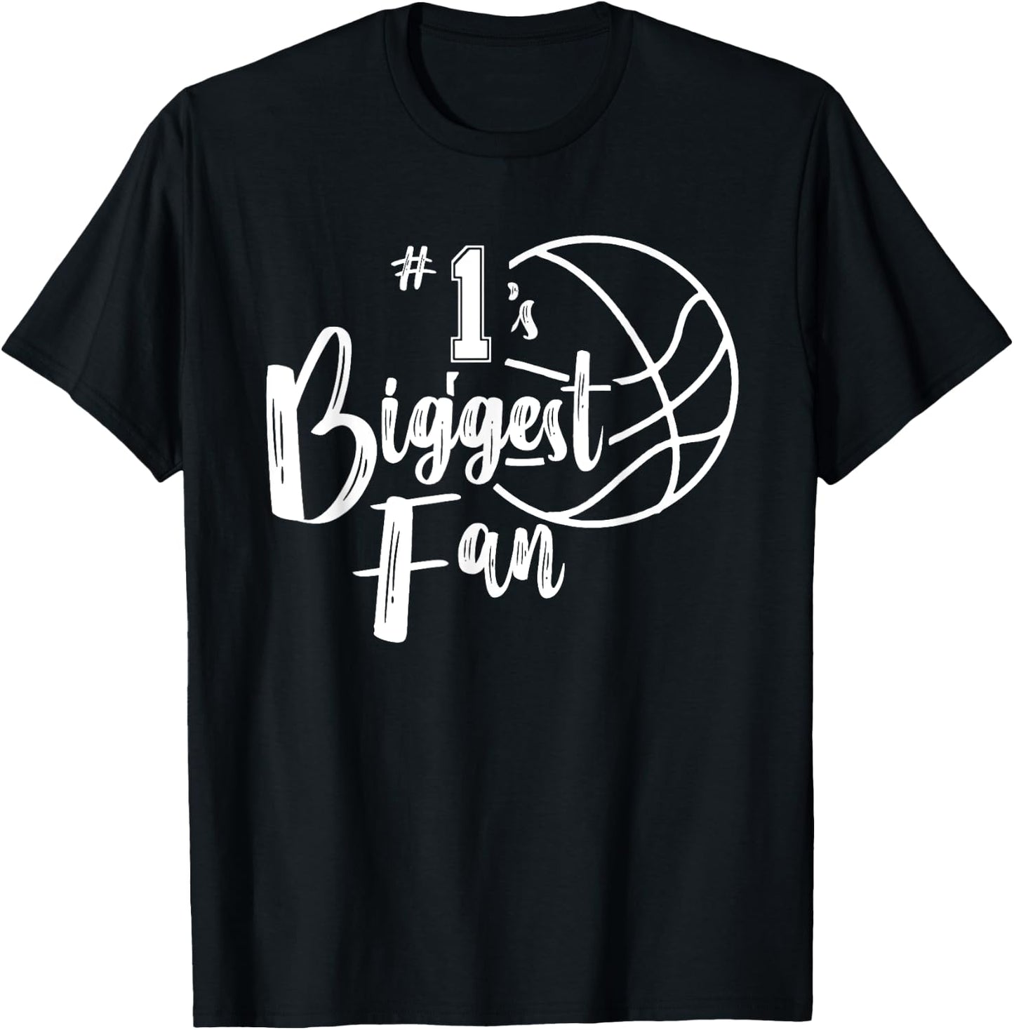 Number 1's Biggest Fan Shirt Basketball Player Mom Dad T-Shirt - T-Shirt | Black