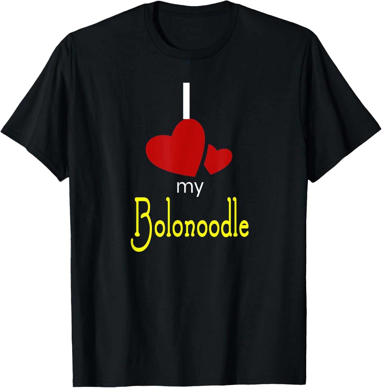 I Love My Bolonoodle Dog Lover Men Women Kids T-Shirt - T-Shirt | Black