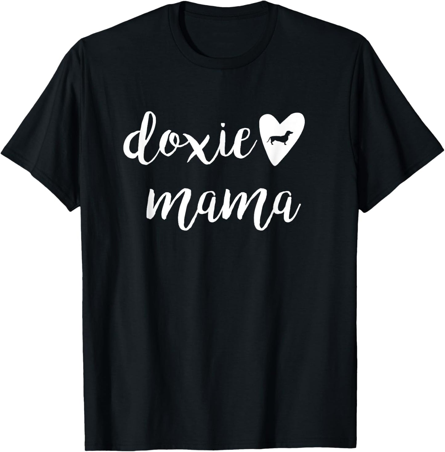 Women's Doxie Mama Dachshund Wiener Dog & Puppy T-Shirt - T-Shirt | Black