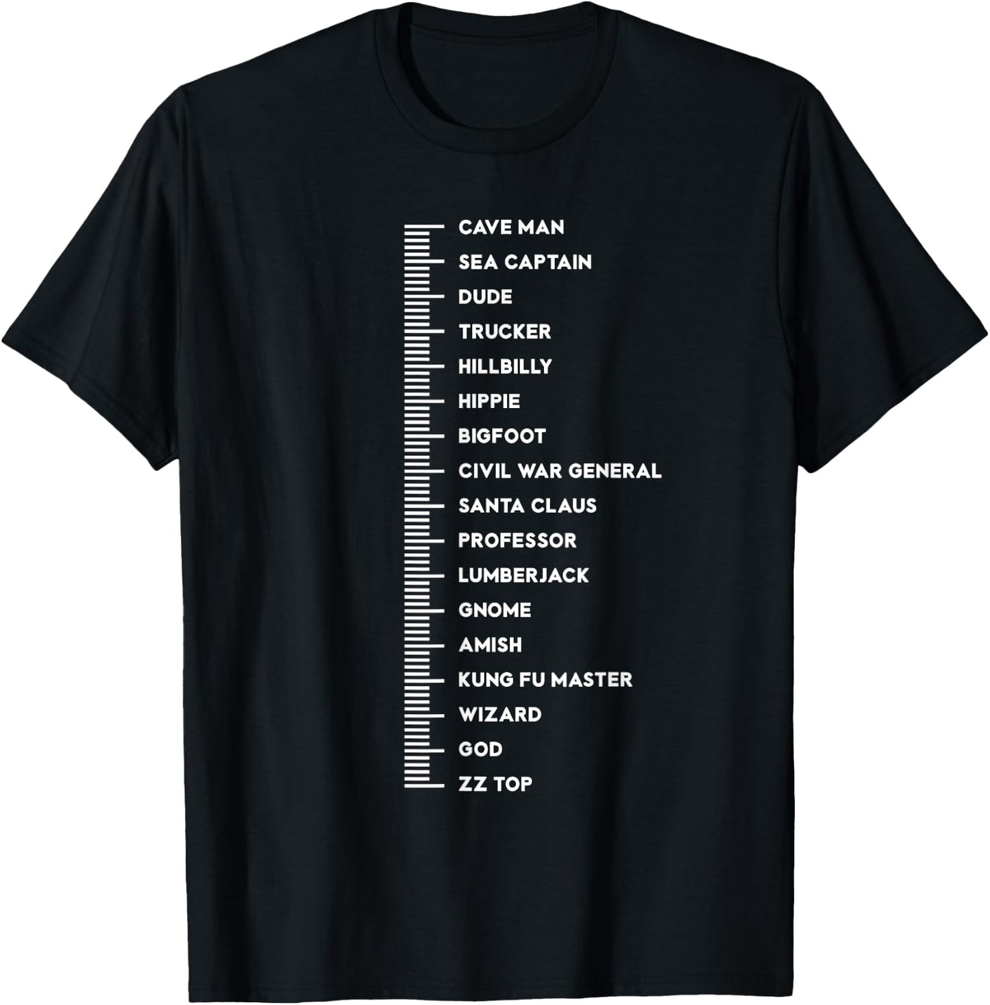 Beard Measurement Funny T-Shirt - T-Shirt | Black