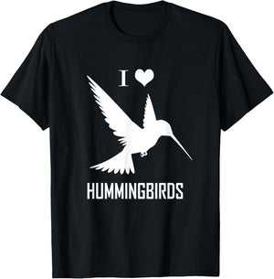 I Love Hummingbirds Bird Lover Humming Birds T-Shirt - T-Shirt | Black