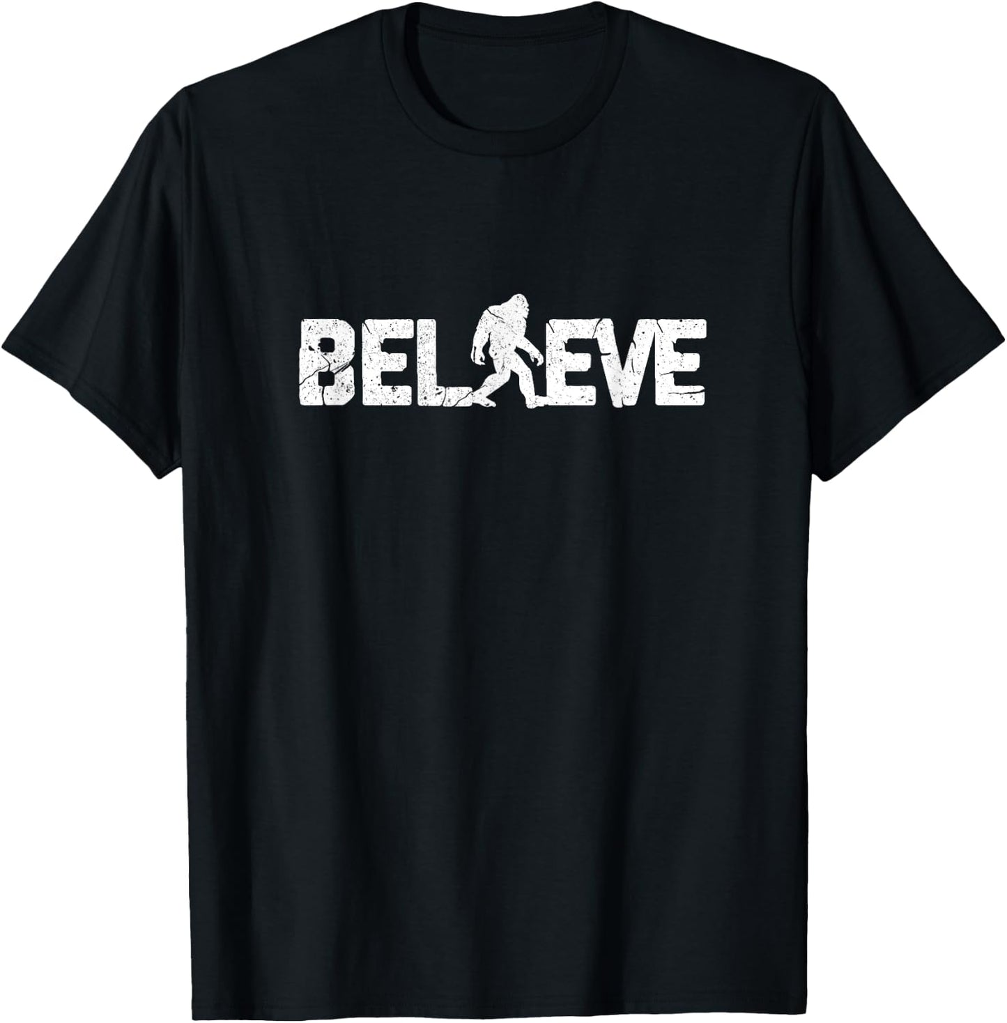 Believe Bigfoot Funny Sasquatch T-Shirt - T-Shirt | Black