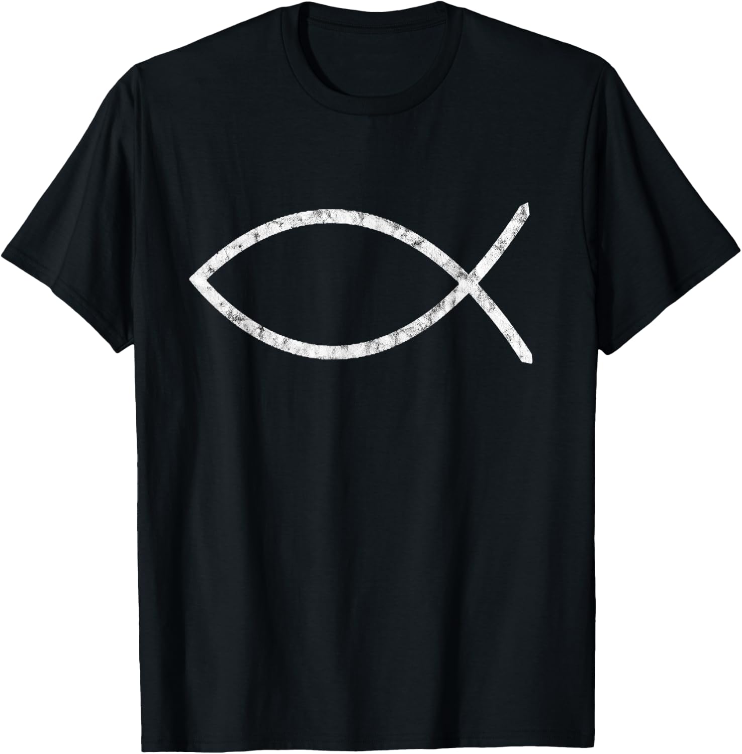 Ichthys Sign Jesus Fish Christ Christian Faith Symbol T-Shirt - T-Shirt | Black