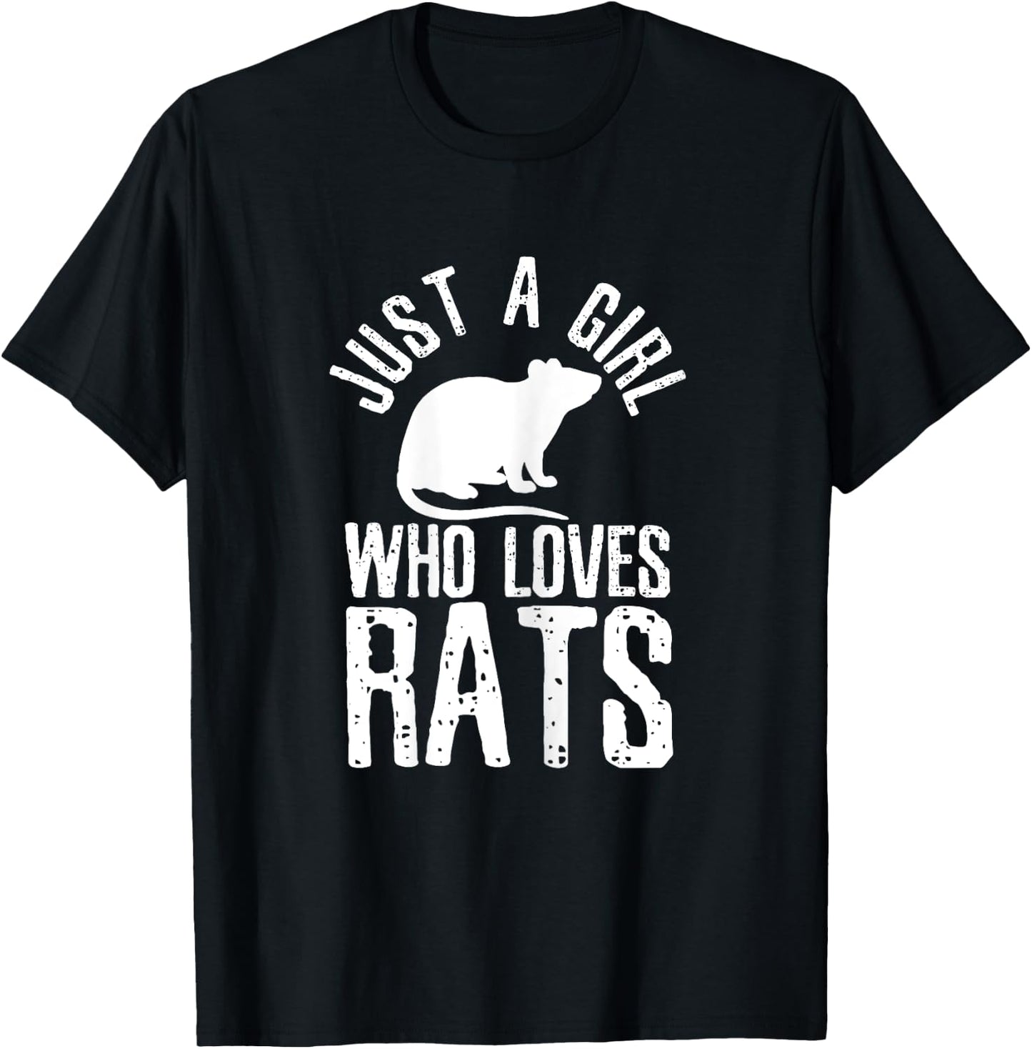 Just A Girl Who Loves Rats Funny Cute Pet Animal Gift T-Shirt - T-Shirt | Black