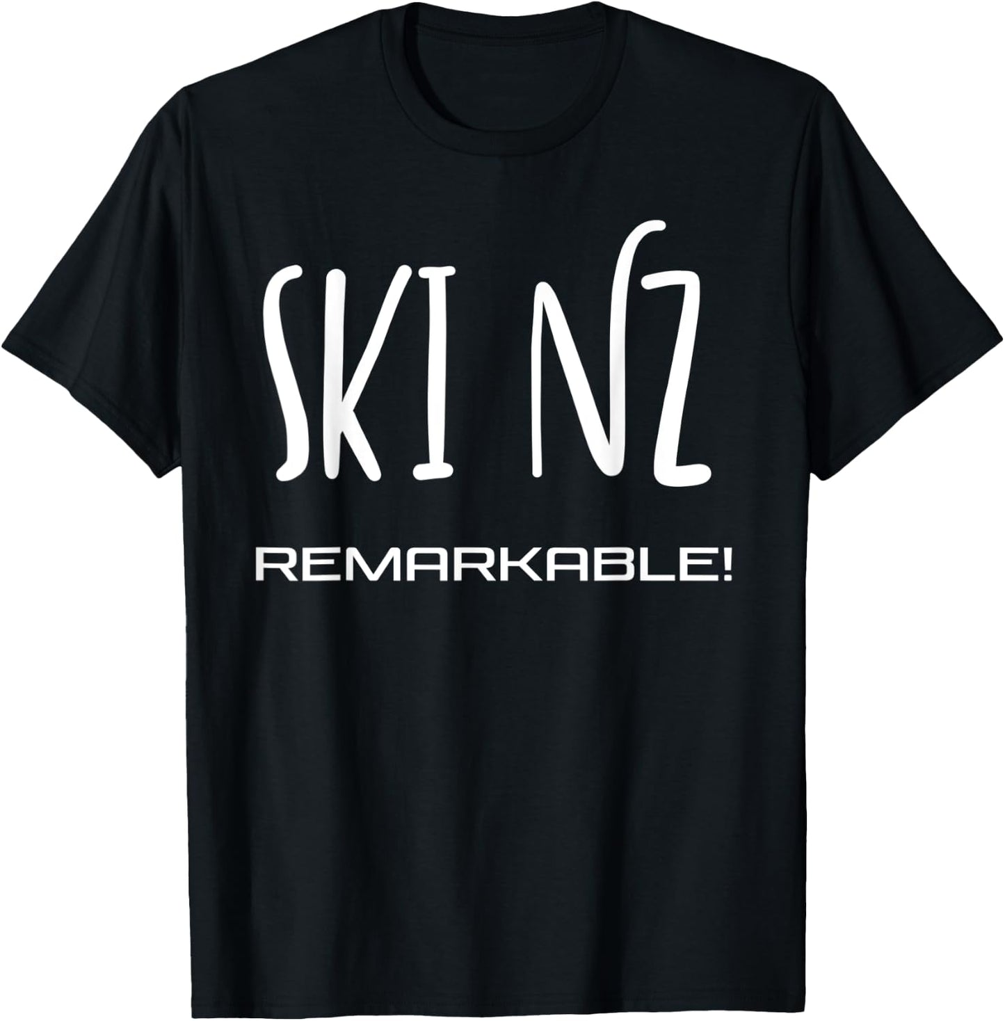 Ski New Zealand - the Remarkables Queenstown Text Design T-Shirt - T-Shirt | Black