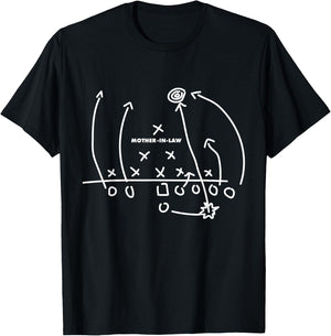 Funny Football Plays Against Mother in Law American Sports T-Shirt - T-Shirt | Black