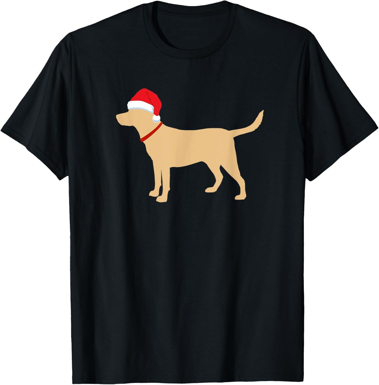 Yellow Lab Santa Hat Cute Labrador Christmas Gift T-Shirt - T-Shirt | Black