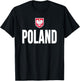 Poland Polska Polish Flag Souvenir Gift Love T-Shirt - T-Shirt | Black