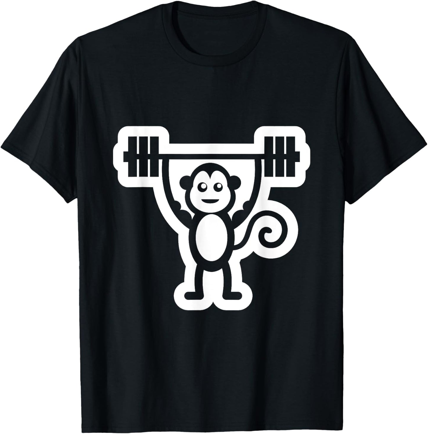 Gym Monkey Weightlifting Muscle Monkey Dead Lifting T-Shirt - T-Shirt | Black