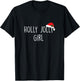 Holly Jolly Girl Shirt, Cute Holiday Christmas Gift T-Shirt - T-Shirt | Black