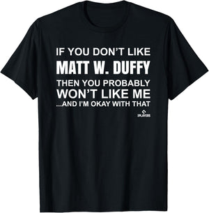 Matt W. Duffy Prospect Baseball Fan Gear T-Shirt - T-Shirt | Black