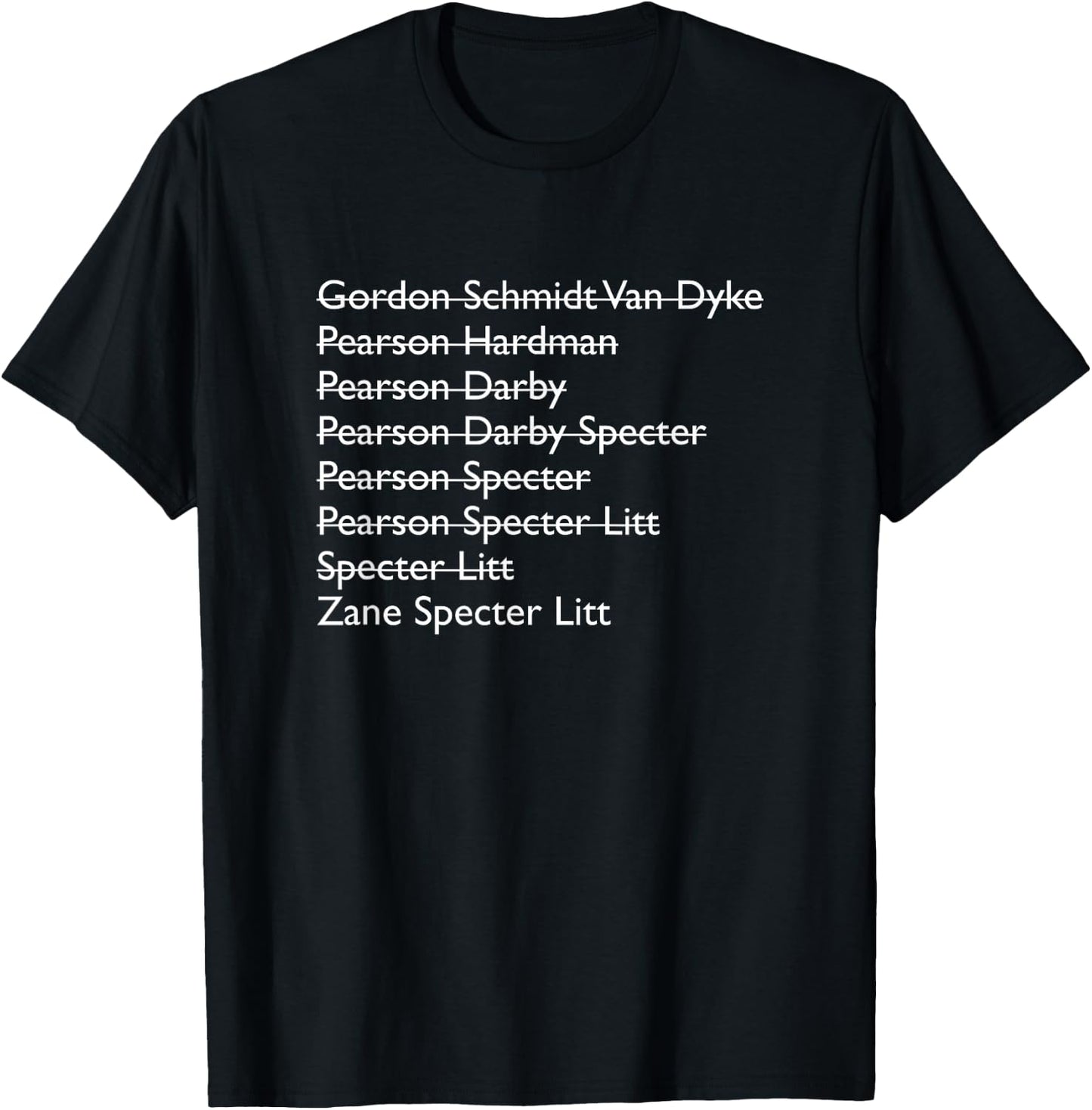 Suits Firm Names Standard T-Shirt - T-Shirt | Black