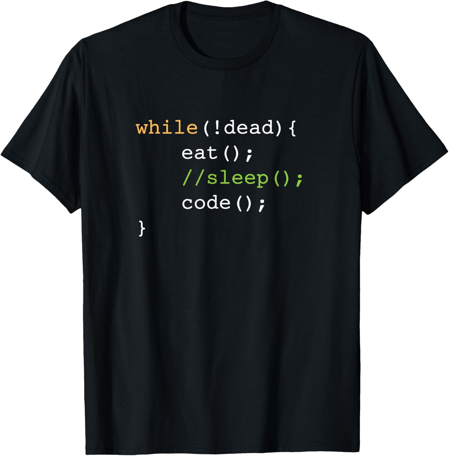 Funny Computer Science Programmer Eat Sleep Code T-Shirt - T-Shirt | Black