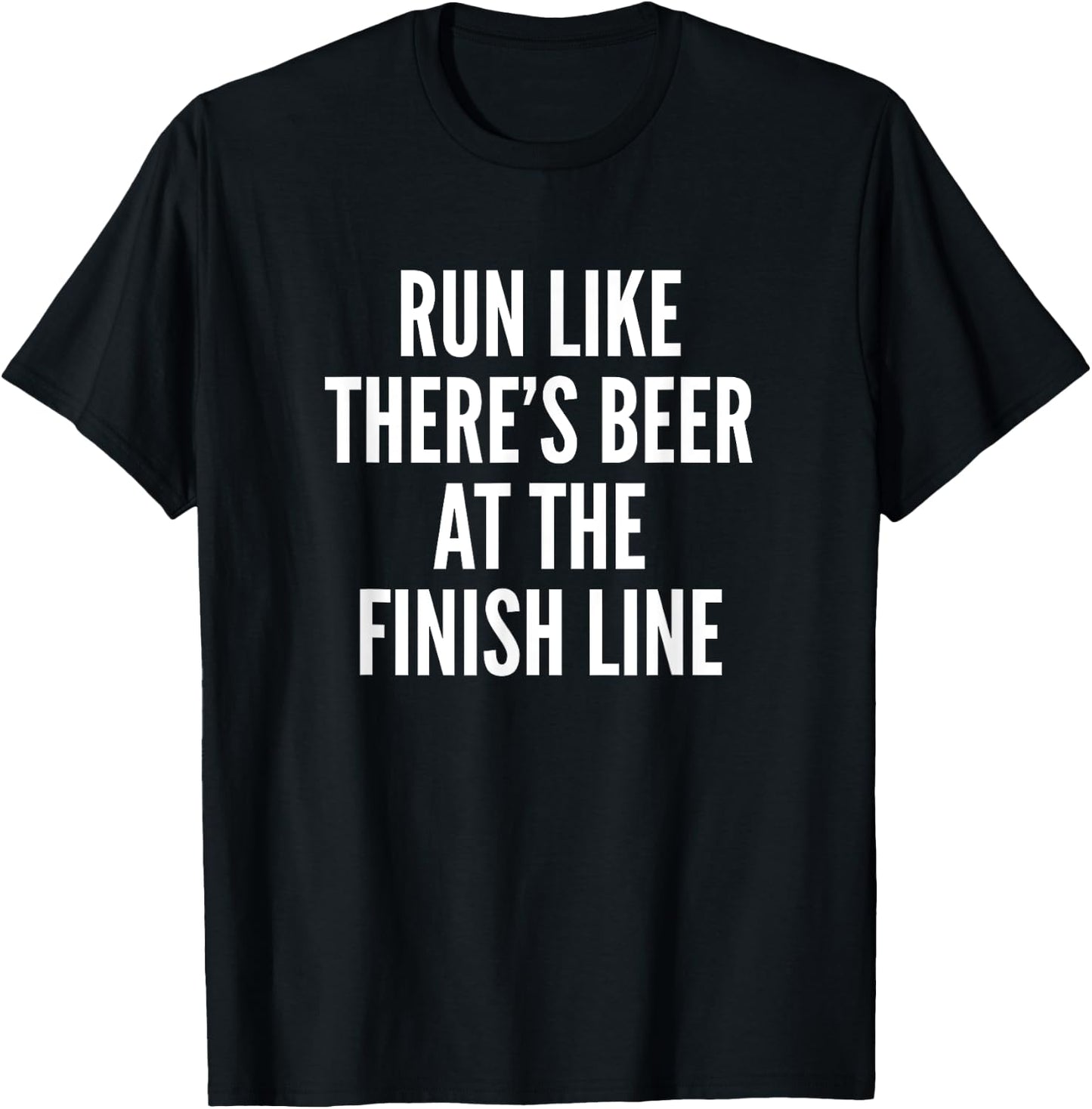 Running Funny Saying | Run Like There's Beer T-Shirt - T-Shirt | Black