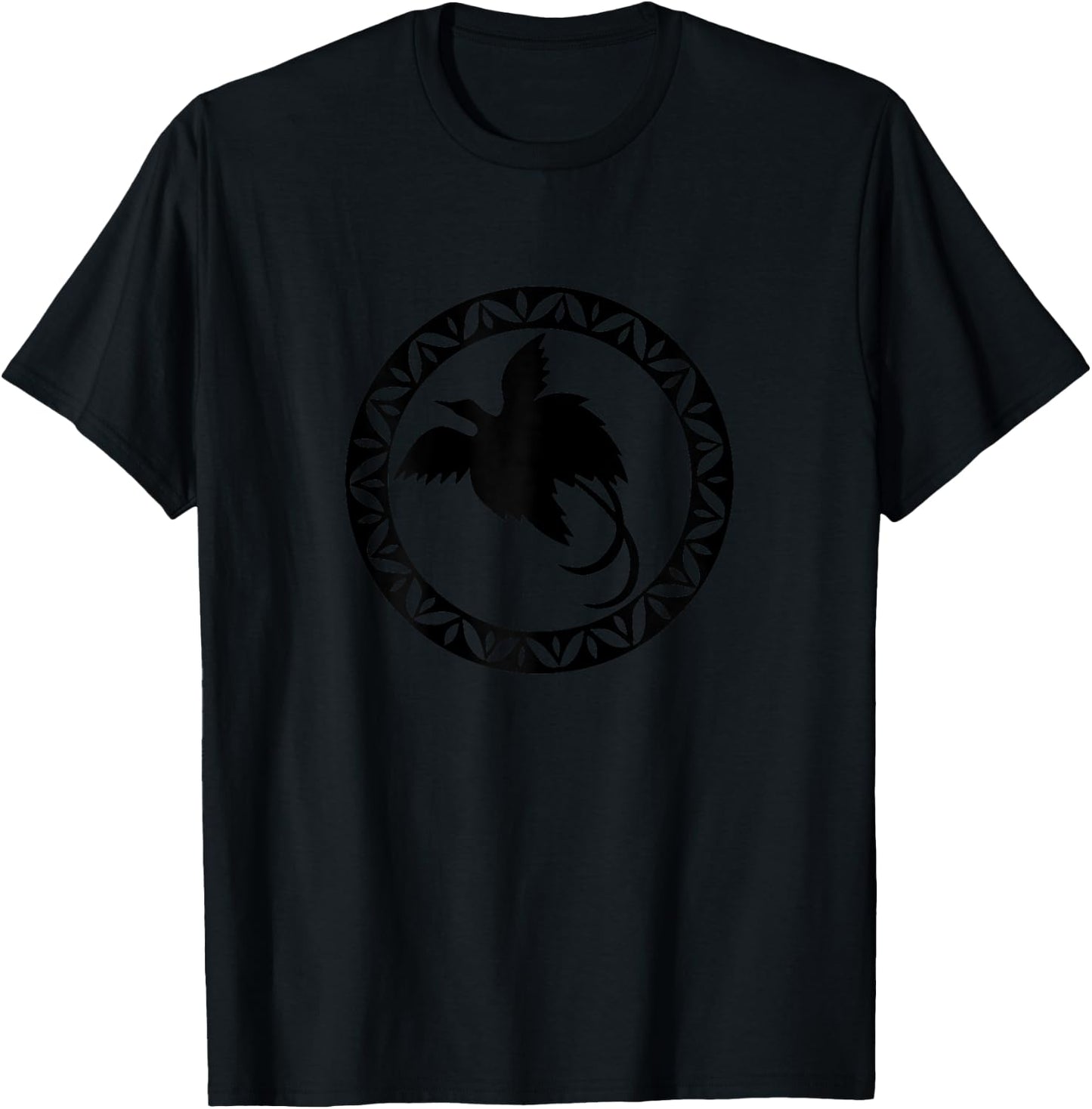 Women - Papua New Guinea Bird Of Paradise in Tribal Circle T-Shirt - T-Shirt | Black