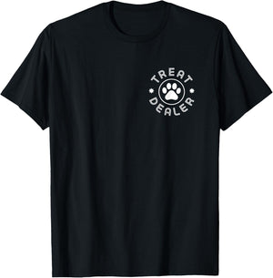 Treat Dealer Dog Lover gifts Minimal Paw Print Pet Owner T-Shirt - T-Shirt | Black