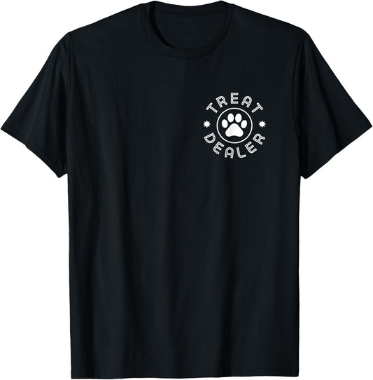 Treat Dealer Dog Lover gifts Minimal Paw Print Pet Owner T-Shirt - T-Shirt | Black