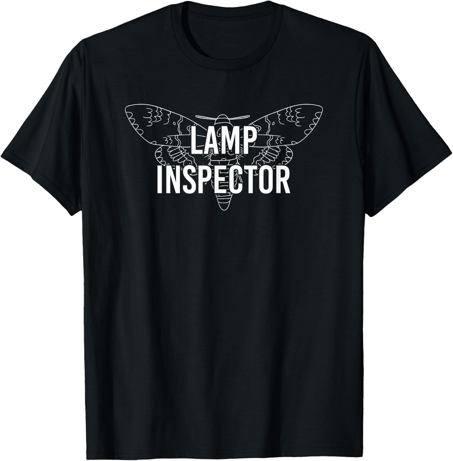 Lamp Inspector Funny Moth Meme T-Shirt - T-Shirt | Black