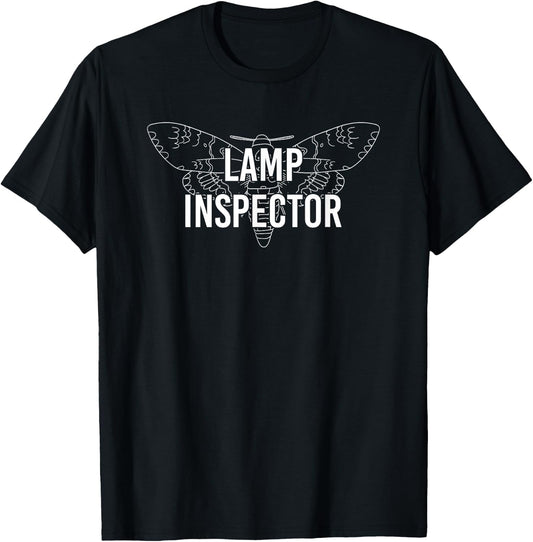 Lamp Inspector Funny Moth Meme T-Shirt - T-Shirt | Black