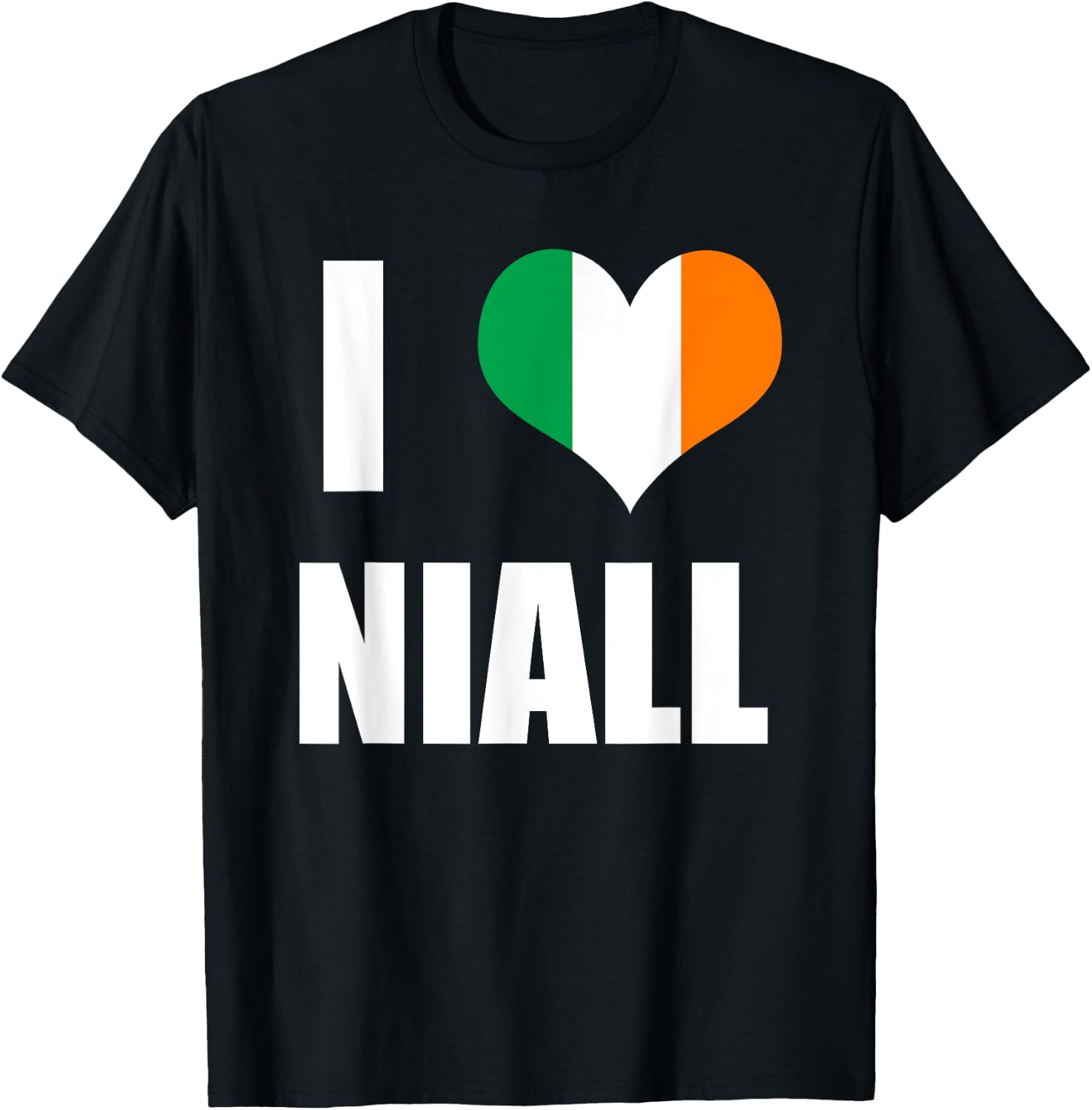 I Love Niall - Ireland Flag Heart T-Shirt - T-Shirt | Black