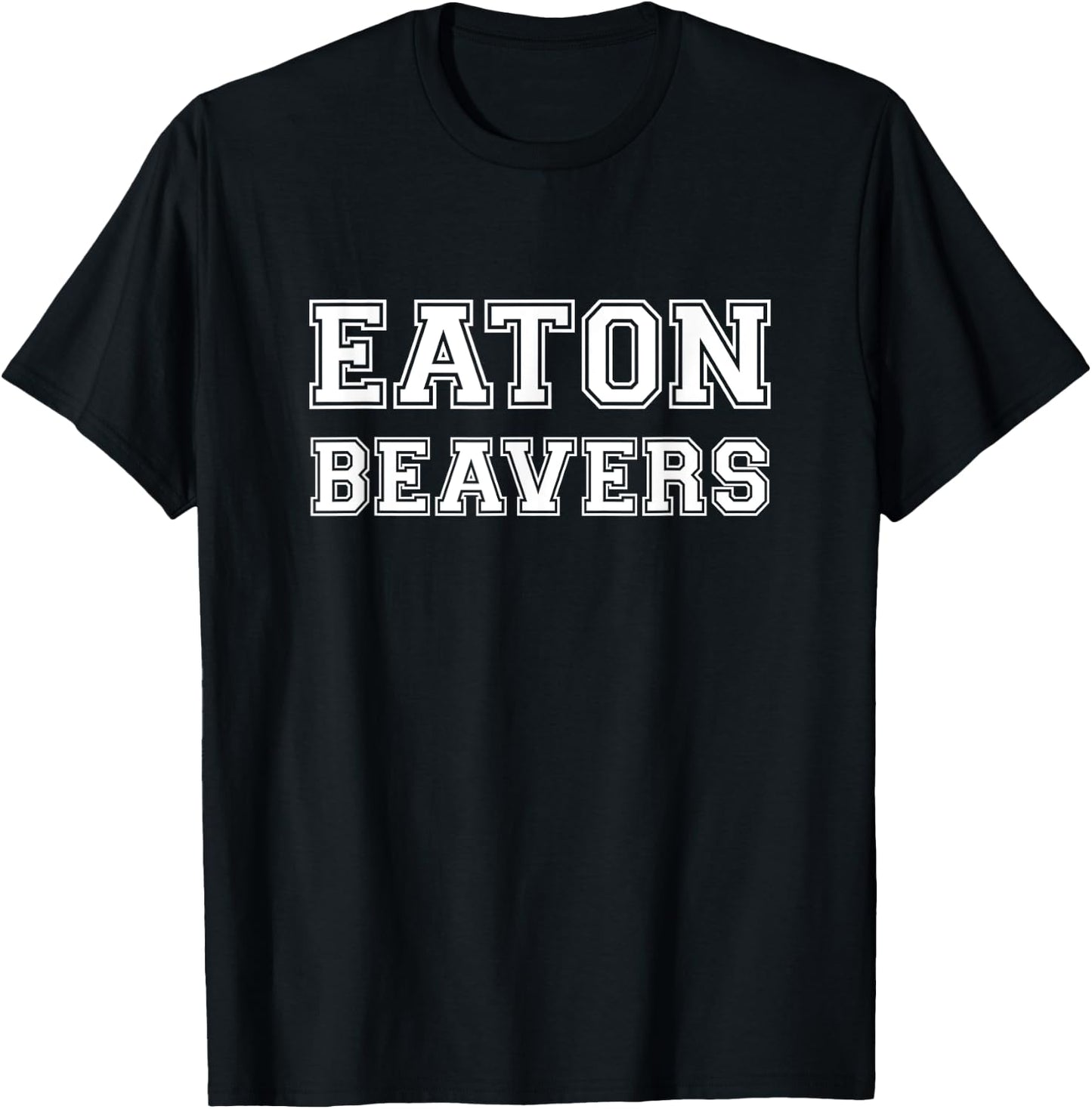 Eaton Beavers University Athletics Fake College T-Shirt - T-Shirt | Black