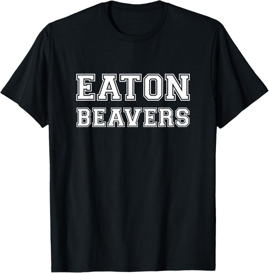 Eaton Beavers University Athletics Fake College T-Shirt - T-Shirt | Black