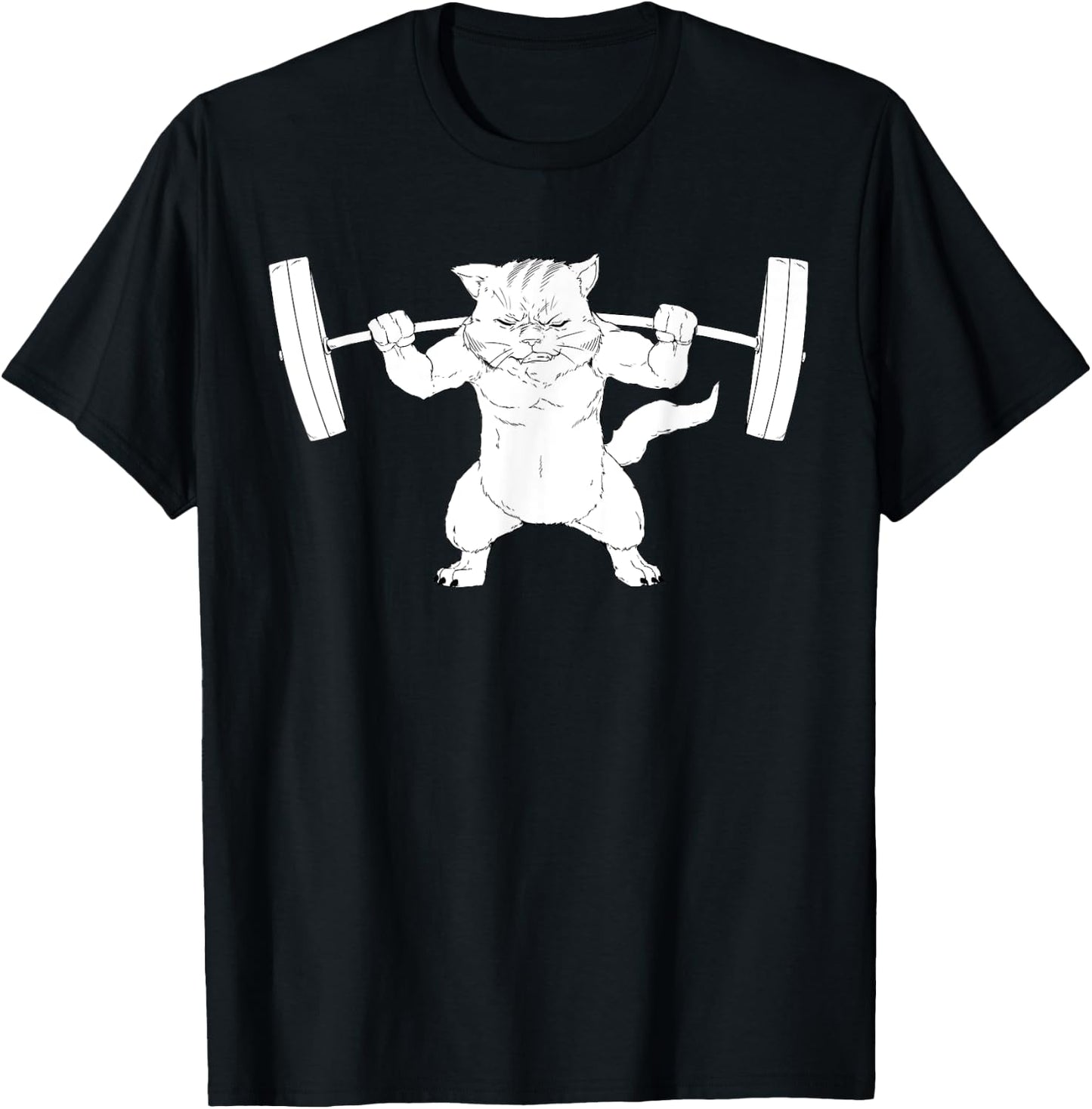 Cat Squat Powerlifting Women Girls Kids T-Shirt - T-Shirt | Black