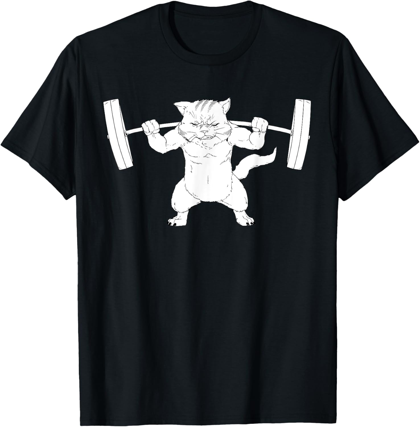Cat Squat Powerlifting Women Girls Kids T-Shirt - T-Shirt | Black