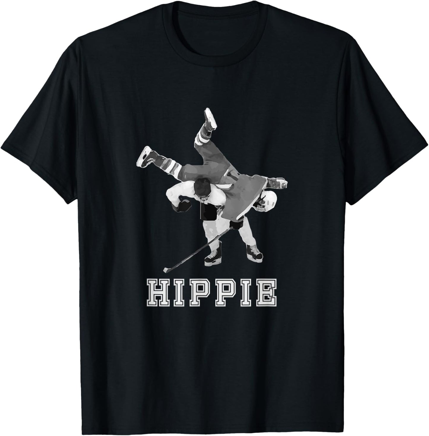 Hippie Hip Check Hockey T-Shirt - T-Shirt | Black
