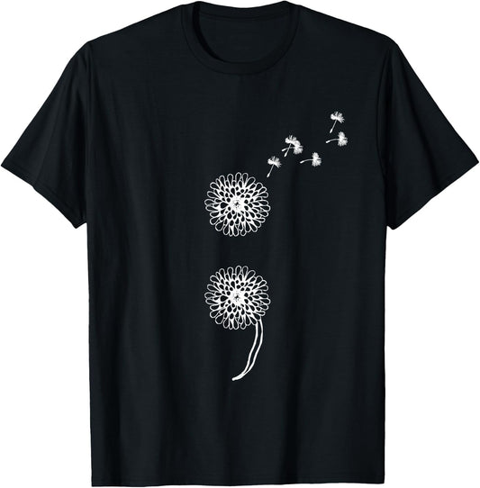 Mental Health Awareness Semicolon Project Suicide Prevention Blowball Dandelion -Adults Black T-Shirt - T-Shirt | Black