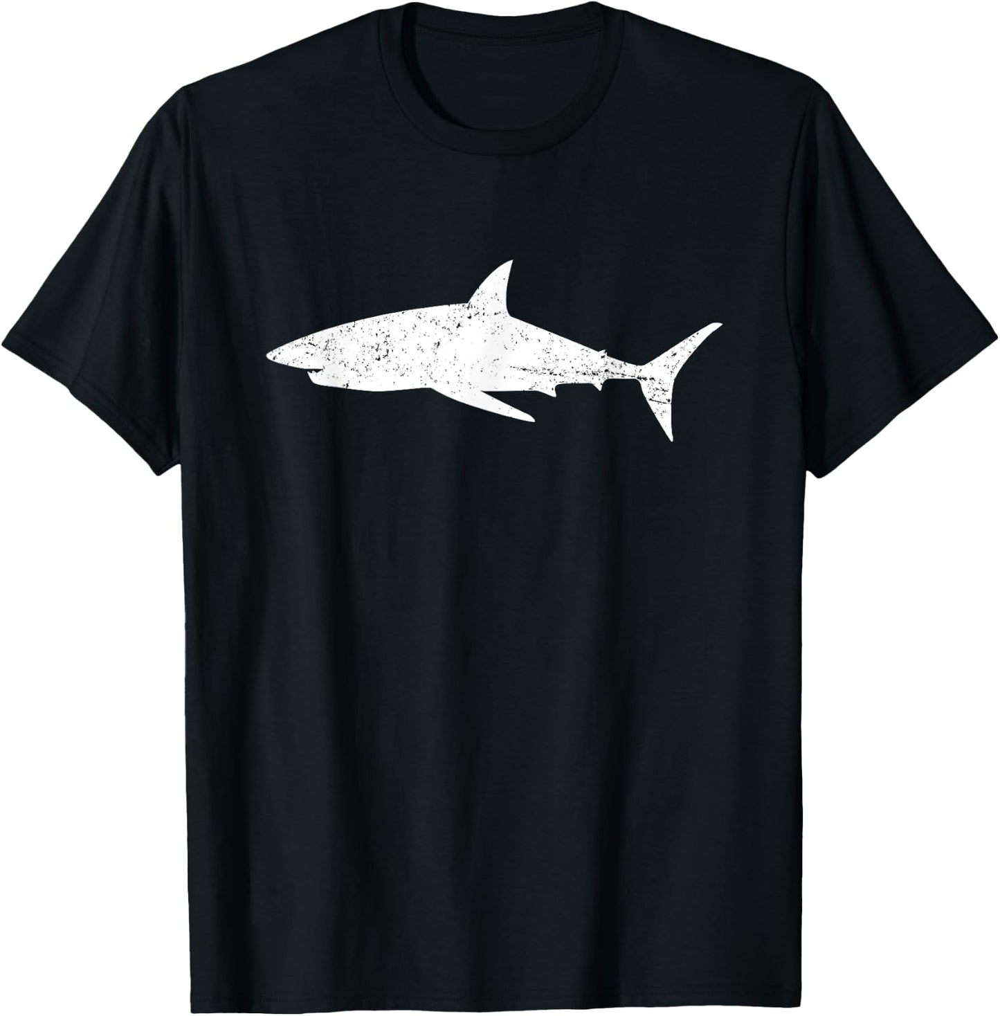 Vintage Distressed Style Mako Shark T-Shirt - T-Shirt | Black