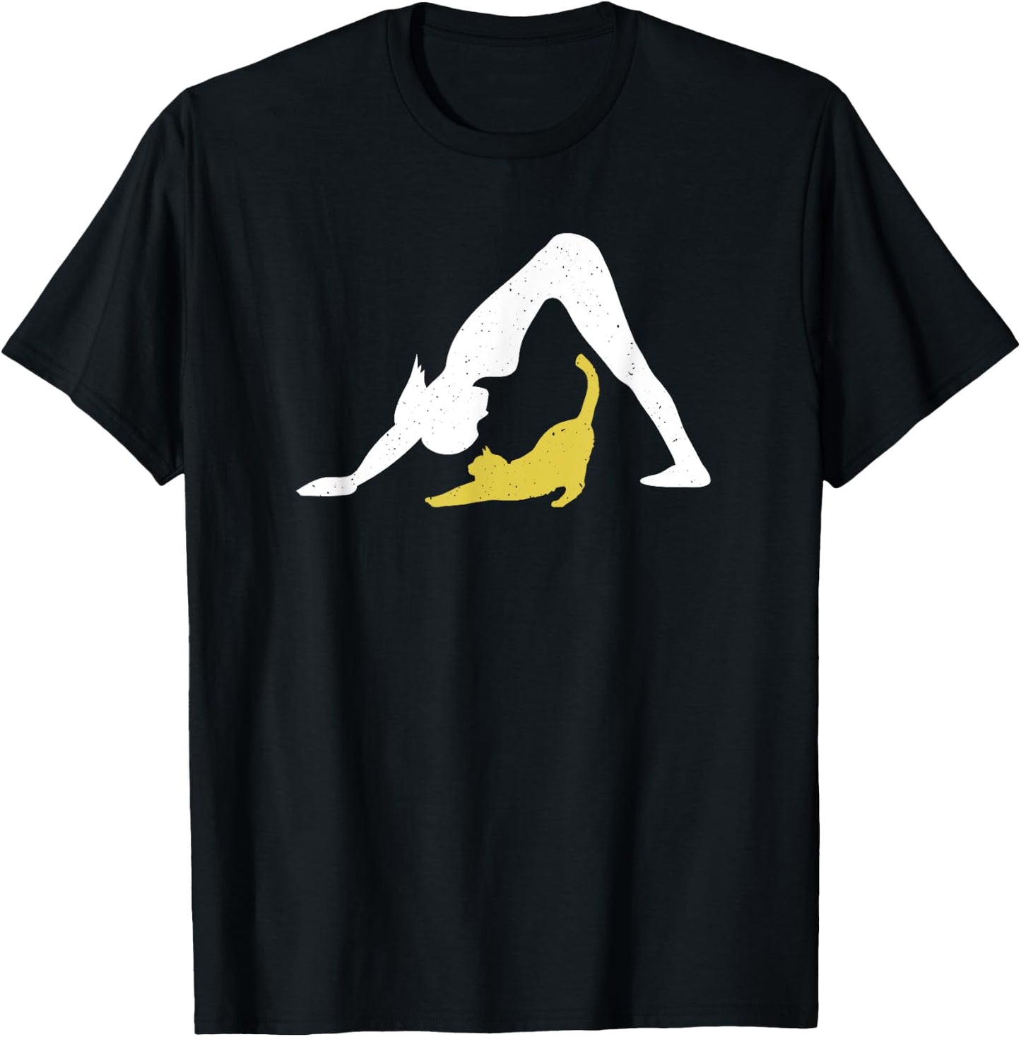 Cat Yoga Downward Dog Pose w Downward Cat T Shirt T-Shirt - T-Shirt | Black