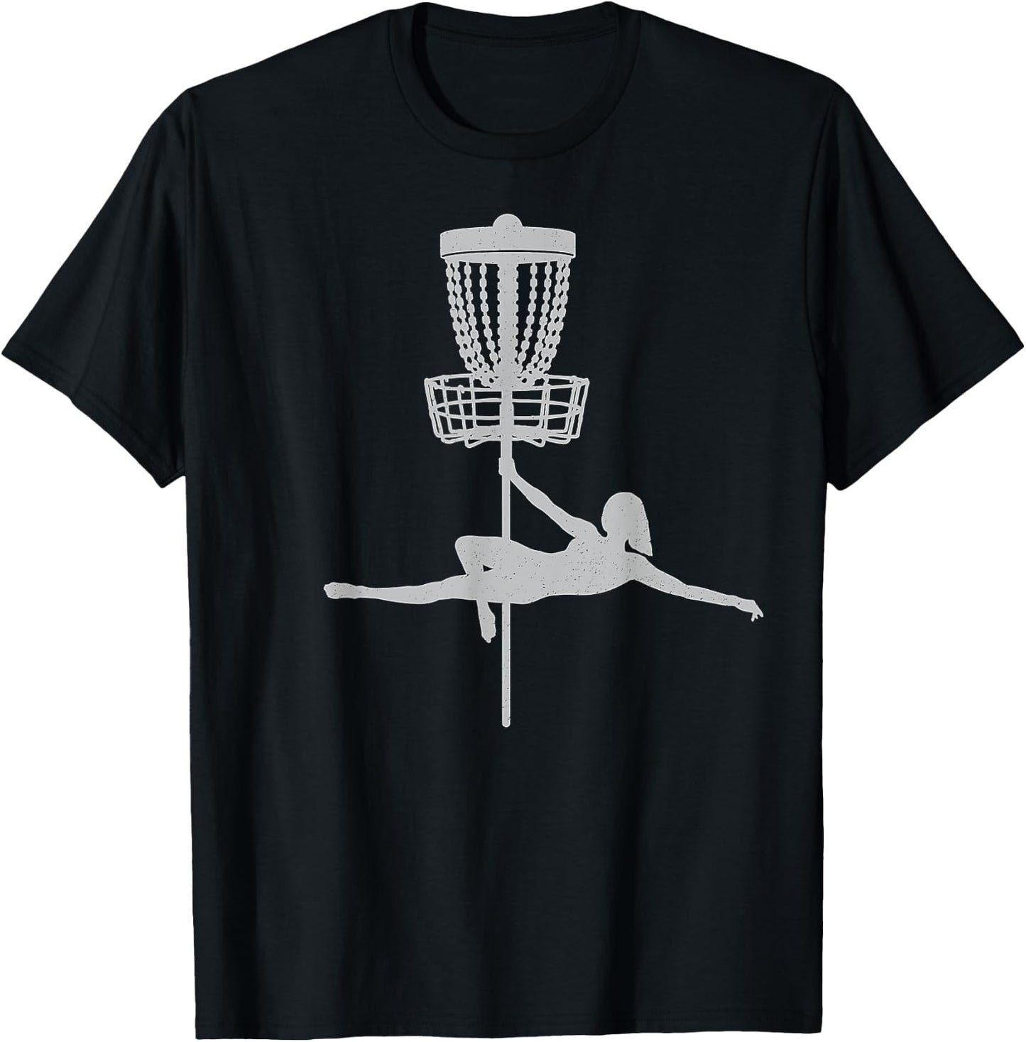 Disc Golfer Pole Dancer Shirt Funny Vintage Disc Golfing T-Shirt - T-Shirt | Black