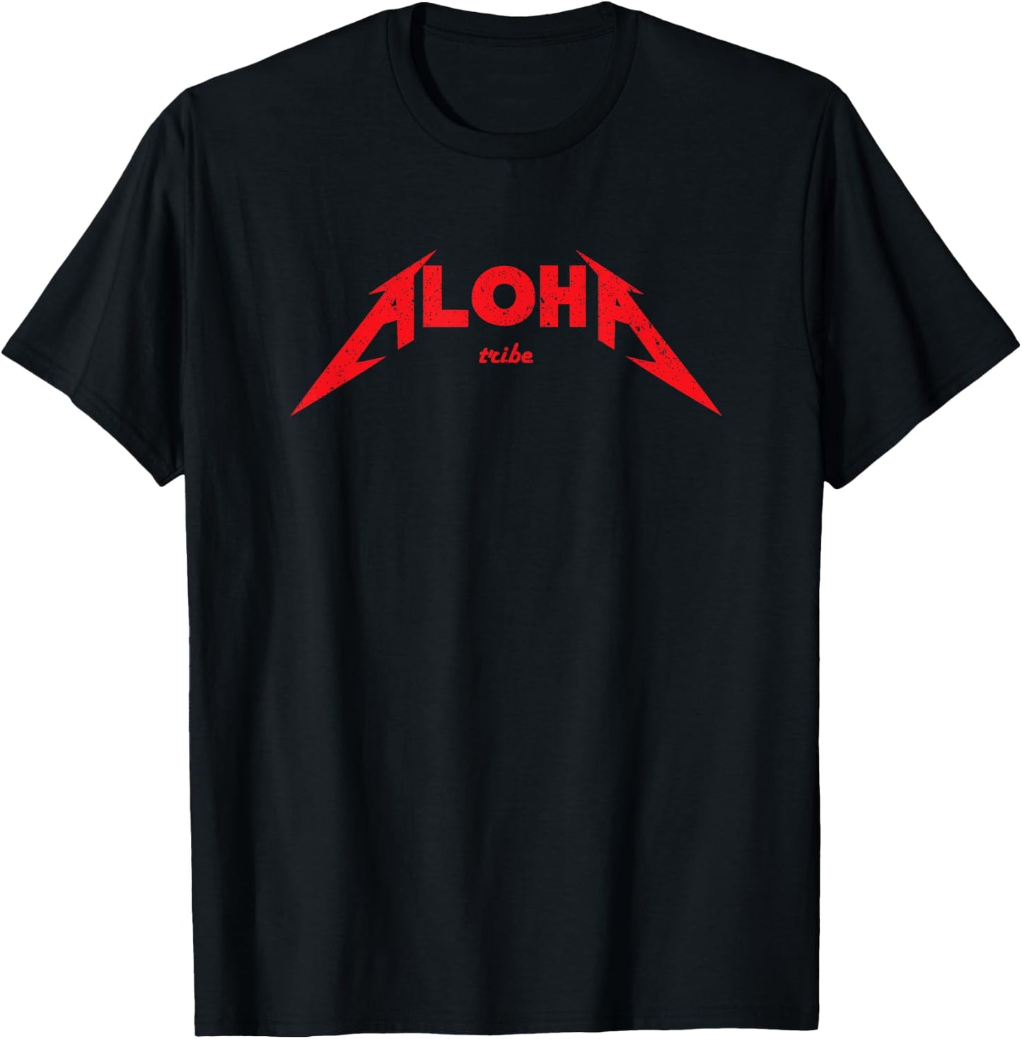 Heavy Rock N Roll Band Aloha Graphic T-Shirt - T-Shirt | Black
