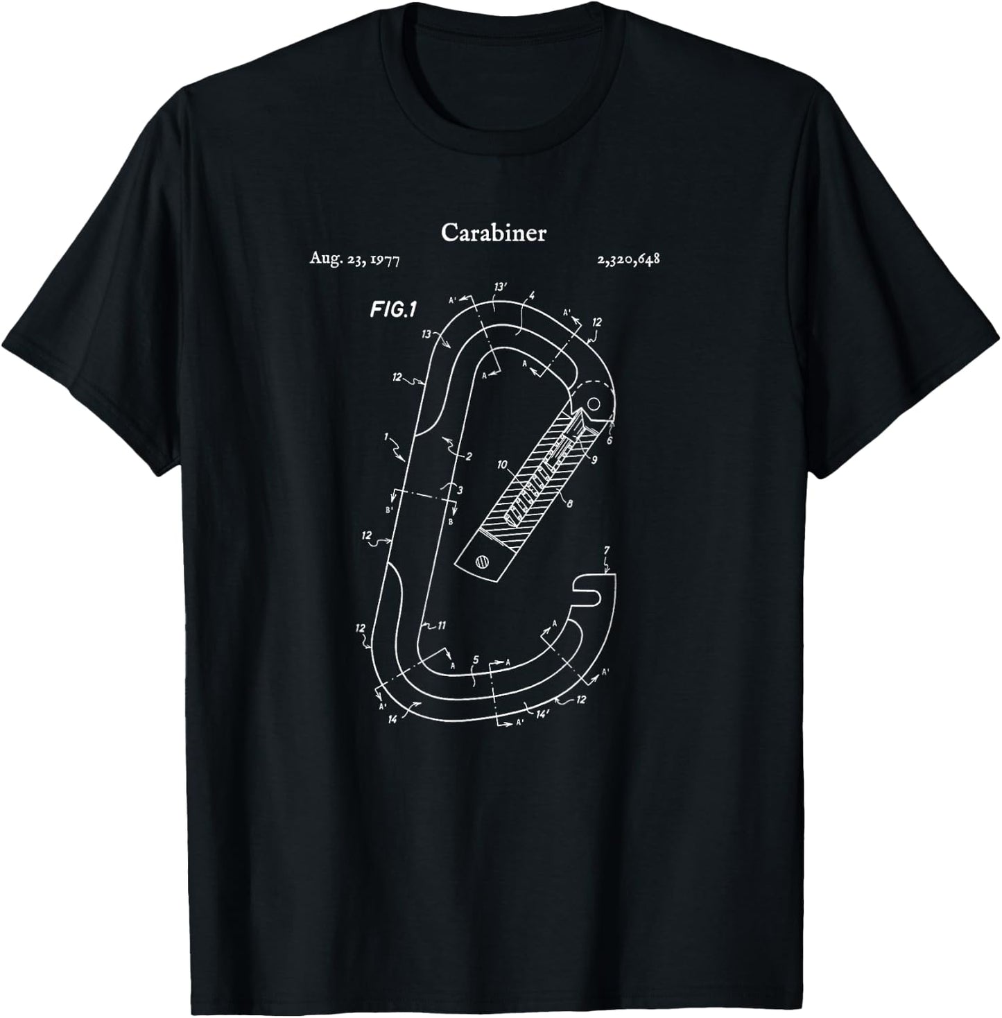 Vintage Carabiner Shirt - Rock Climber Mountain Climbing T-Shirt - T-Shirt | Black