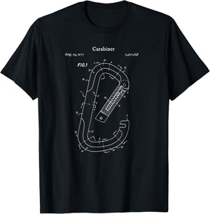 Vintage Carabiner Shirt - Rock Climber Mountain Climbing T-Shirt - T-Shirt | Black