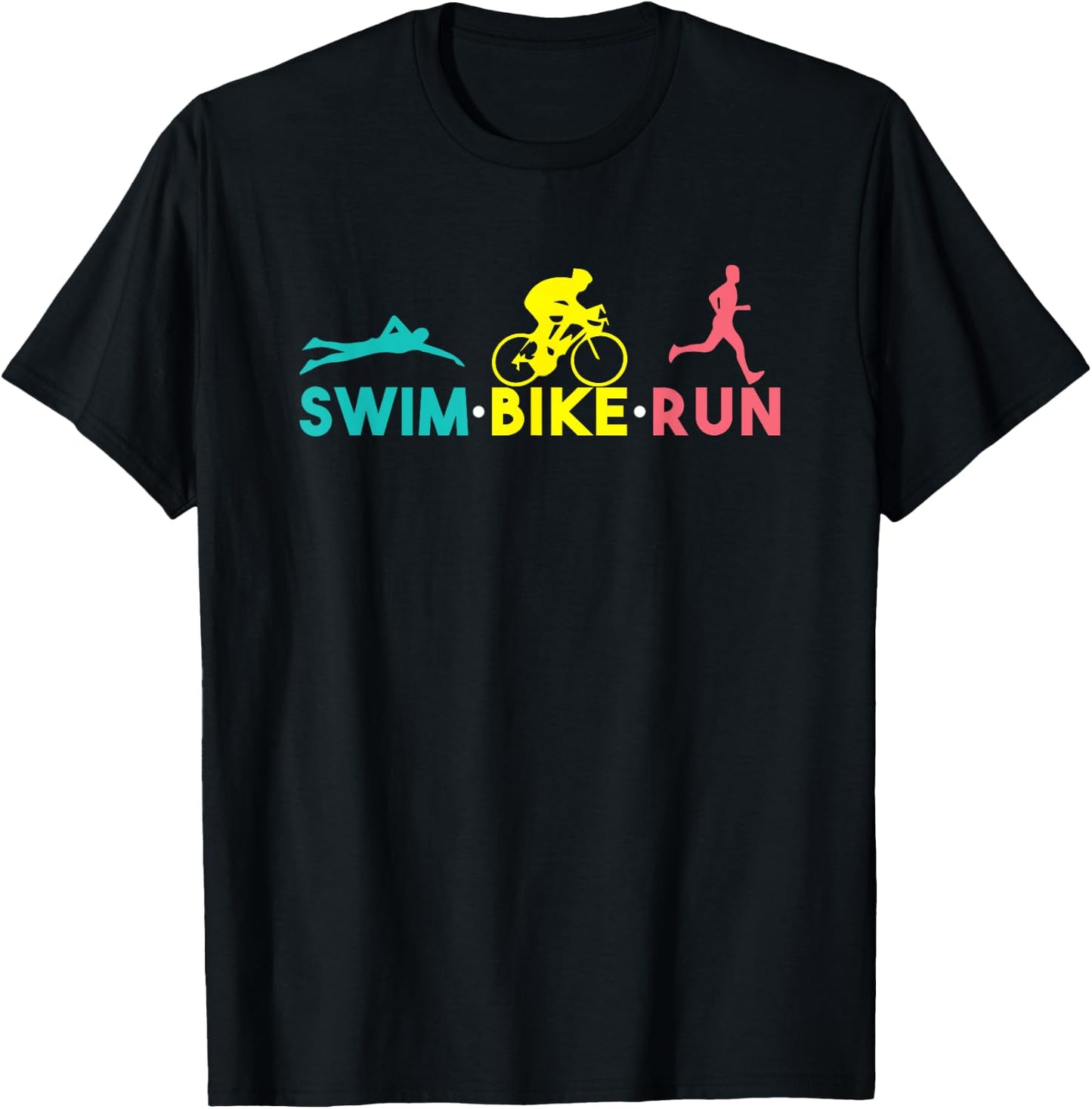 Swim Bike Run Sport Runner Cyclist Swimmer Triathlon gift T-Shirt - T-Shirt | Black