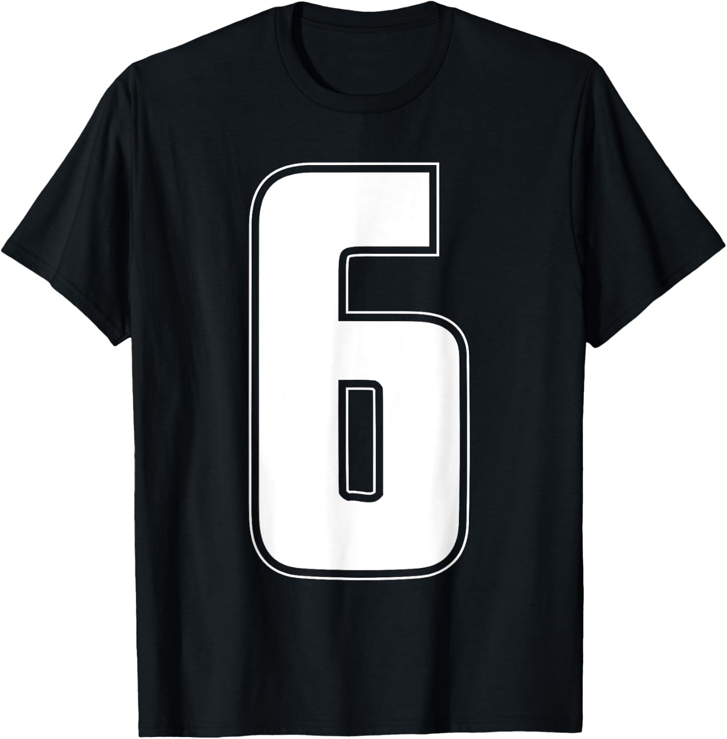 Halloween Group Costume #6 Sports Jersey Number 6 shirt T-Shirt - T-Shirt | Black