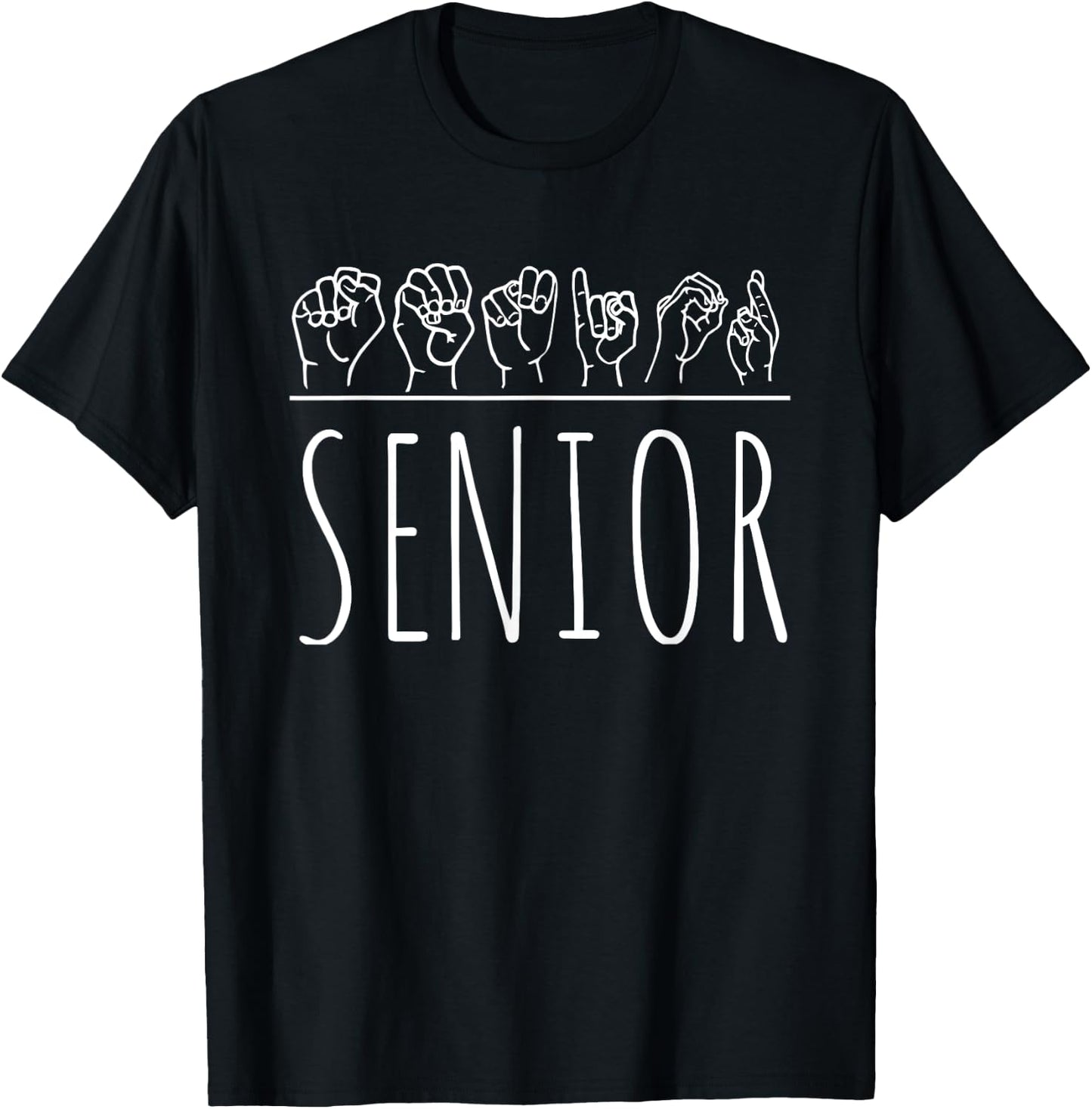 Deaf Pride Senior Graduation ASL Sign Language Gift Shirt T-Shirt - T-Shirt | Black