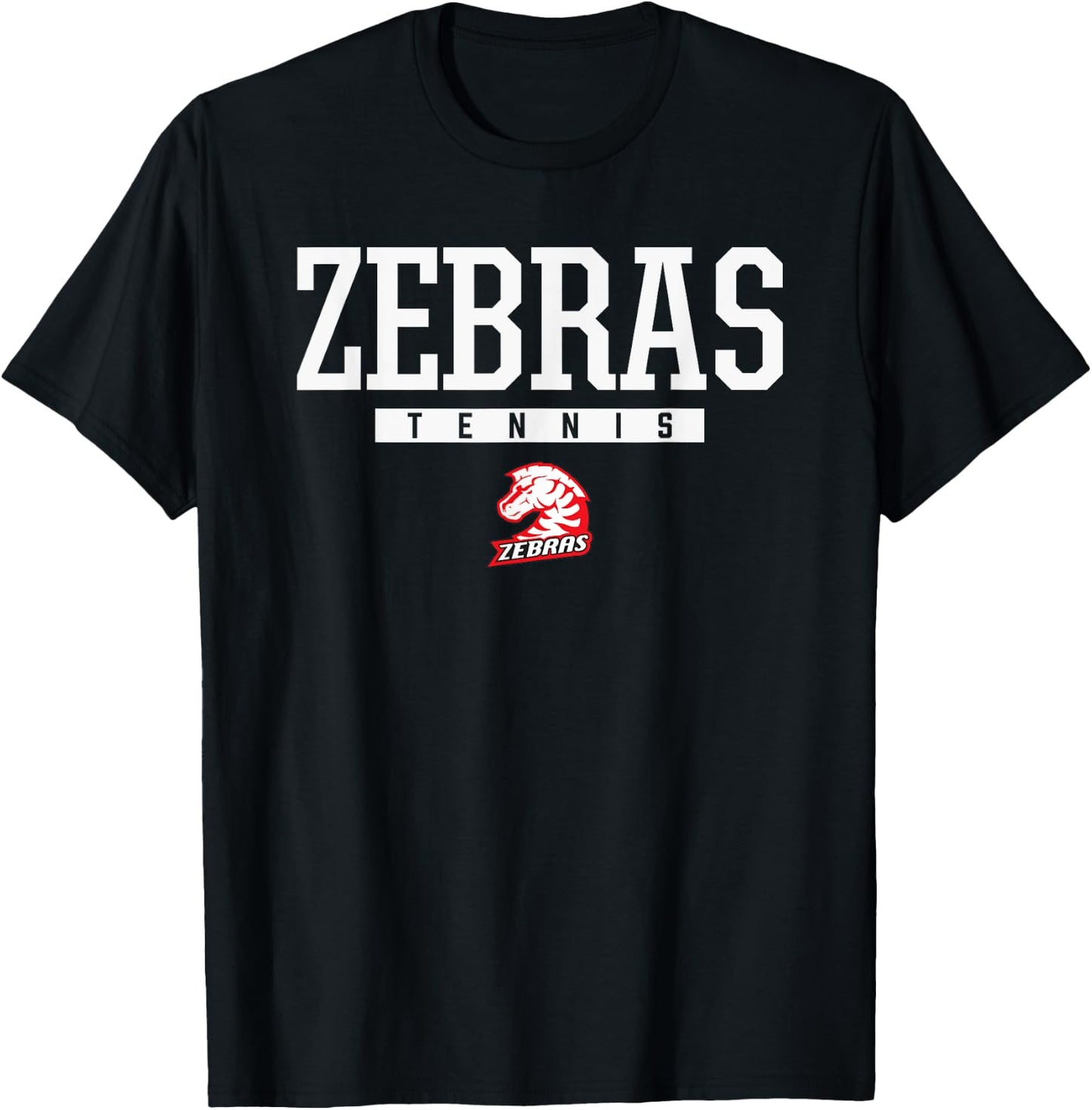 Claremore Zebras Logo Tennis HS T-Shirt - T-Shirt | Black