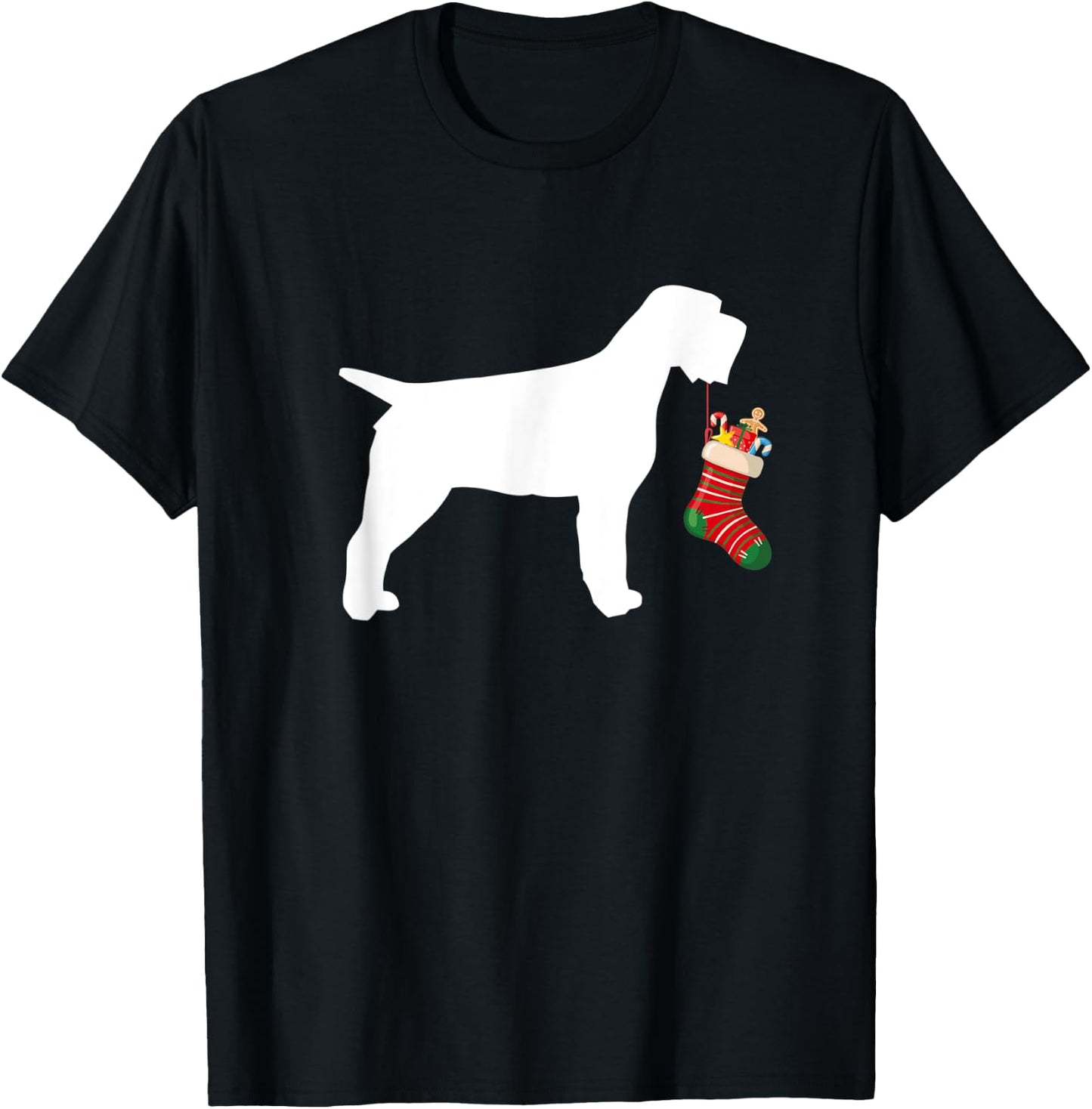 Wirehaired Pointing Griffon Christmas Stocking Stuffer Dog Men Women Kids T-Shirt - T-Shirt | Black