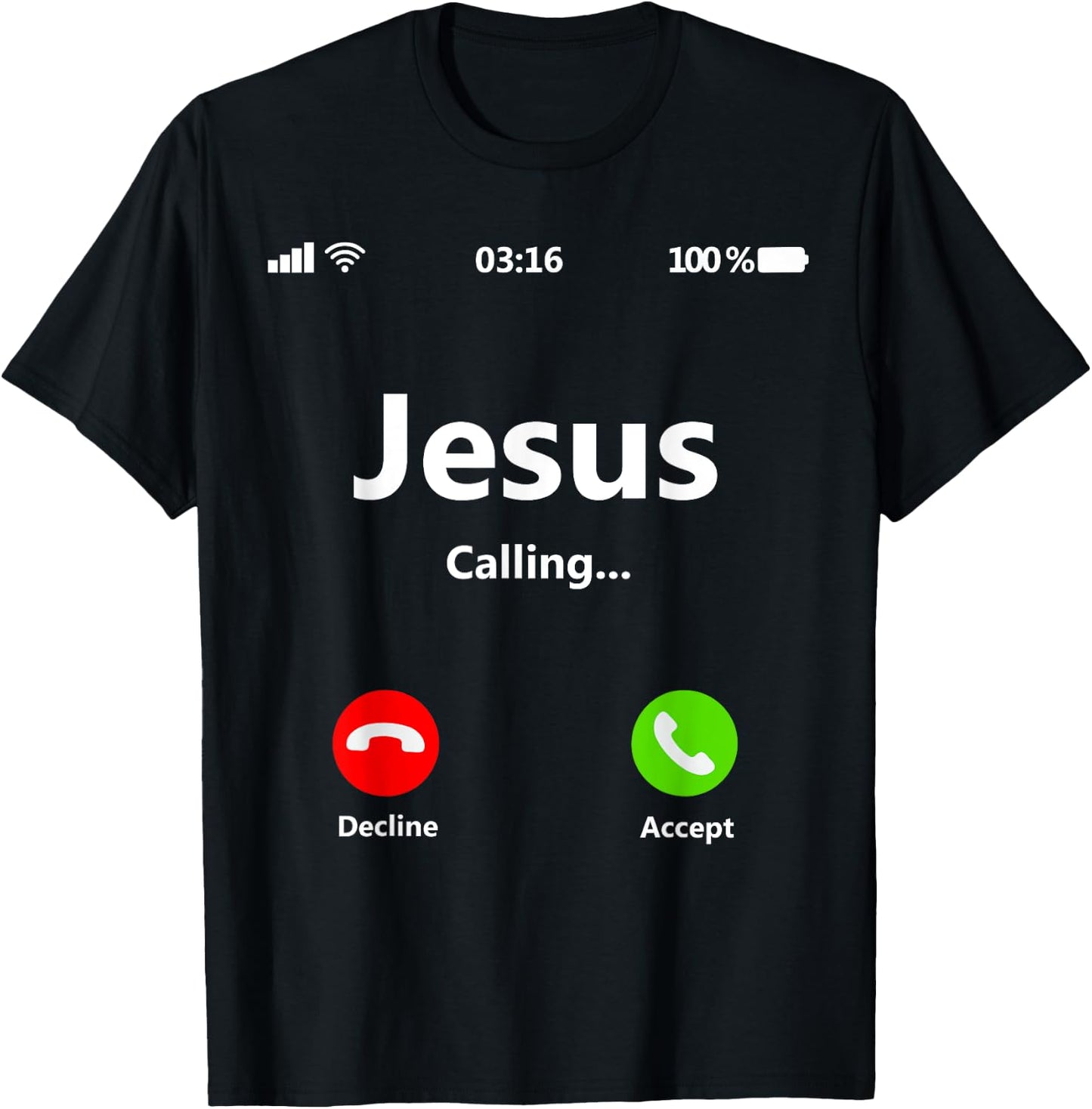Jesus Is Calling Christian T Shirt Christmas Xmas T-Shirt - T-Shirt | Black