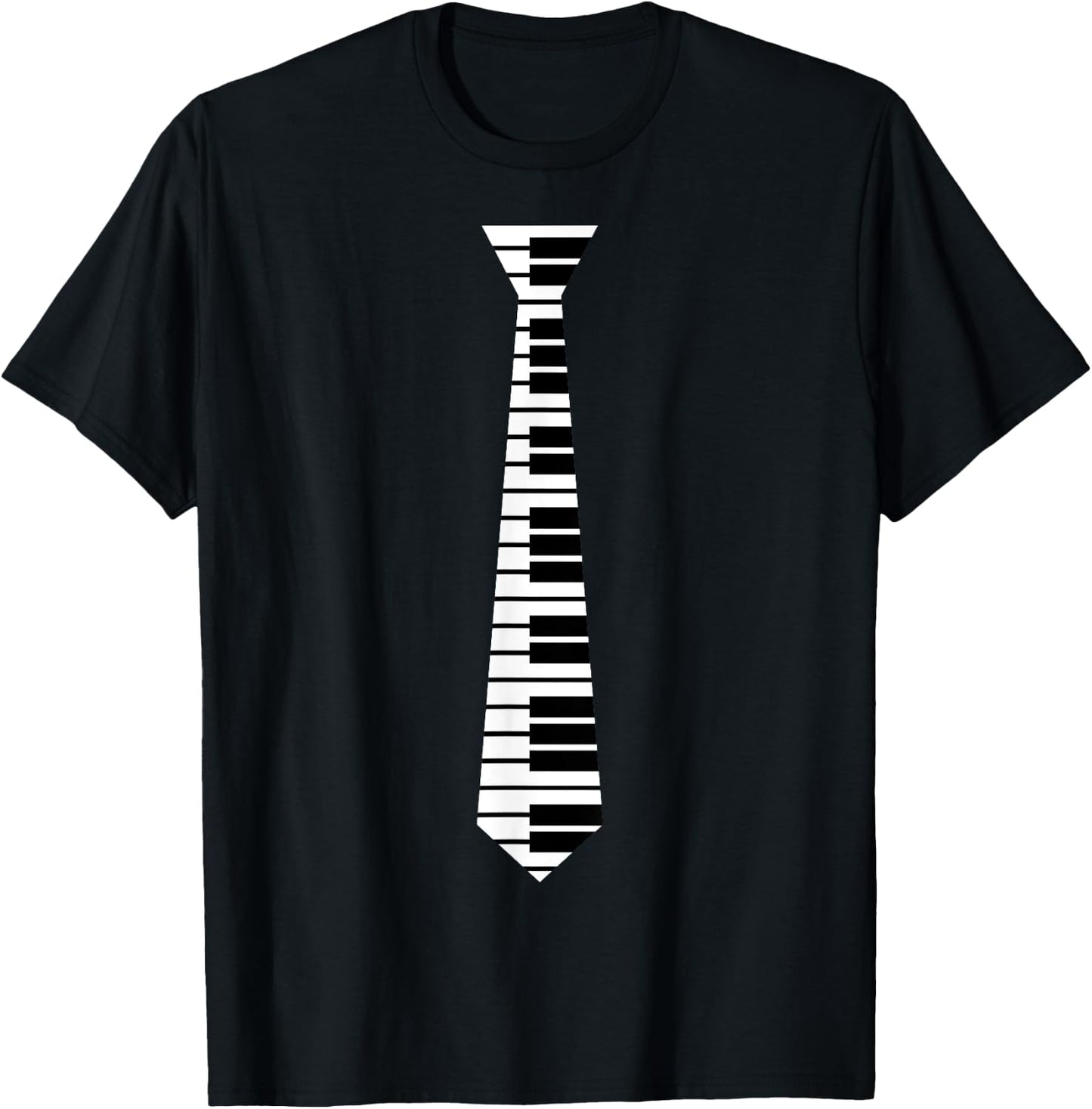Piano Neck Tie Funny Humorous Keyboard Music Player Fun Gift T-Shirt - T-Shirt | Black