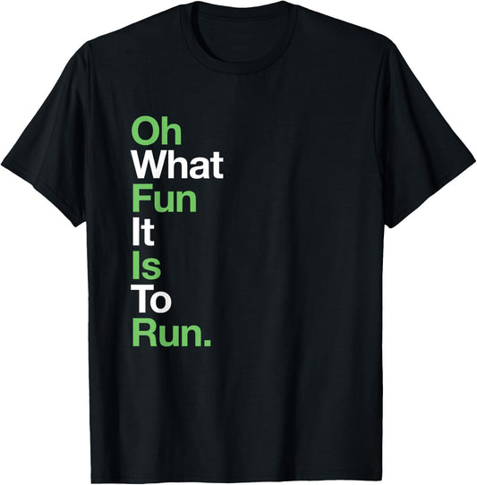 Funny Christmas Running - Oh What Fun It Is To Run T-Shirt - T-Shirt | Black