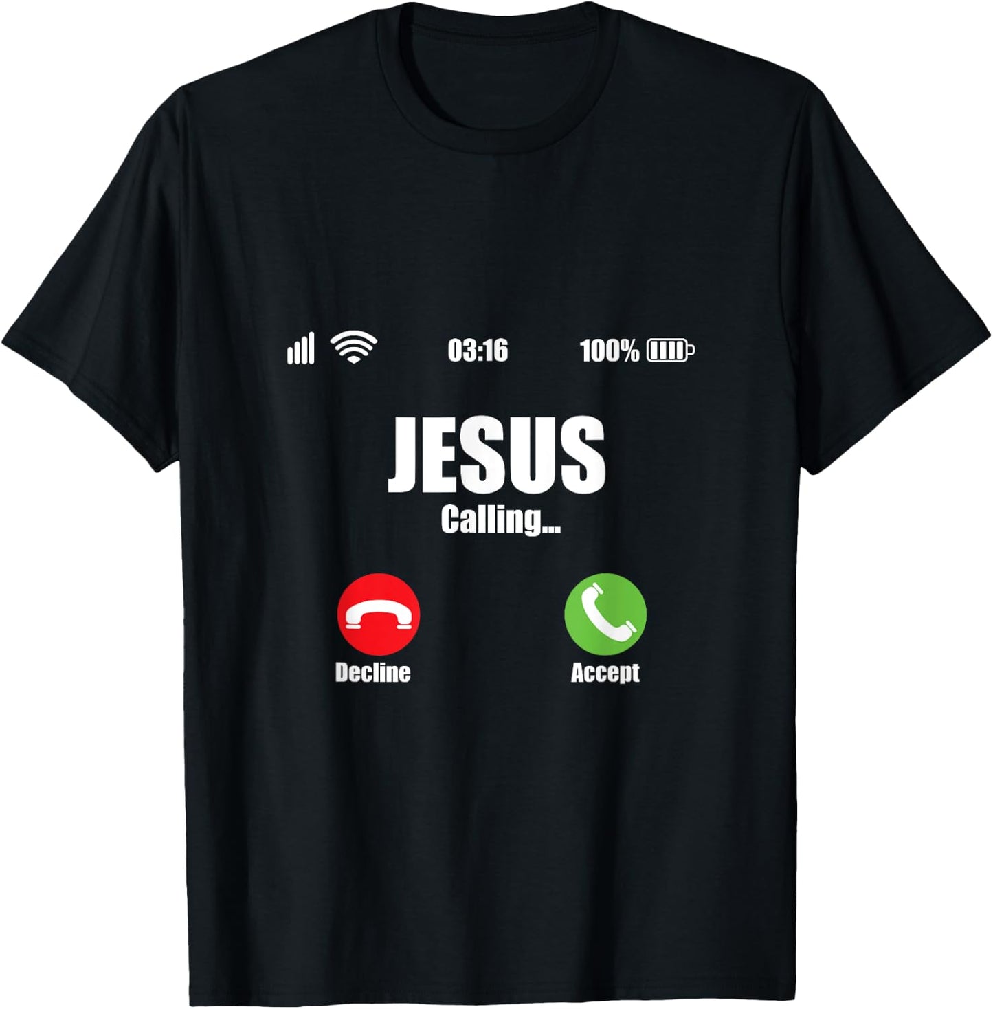 Jesus Is Calling Shirt Christian Cross Modern Believe T-Shirt - T-Shirt | Black