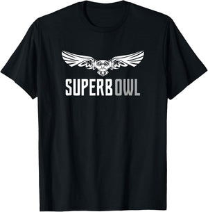 The Superb Owl Apparel - Owl Bird Shirt - -Adults, Kids - Black - Small - Short Sleeve - Cotton Blend - Modern - Nature - Casual - SHIRT T-Shirt - T-Shirt | Black